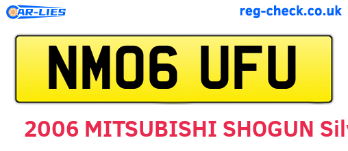 NM06UFU are the vehicle registration plates.