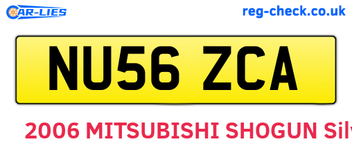 NU56ZCA are the vehicle registration plates.