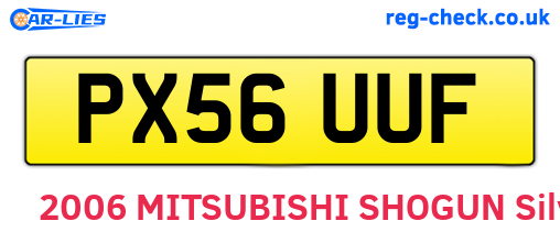 PX56UUF are the vehicle registration plates.