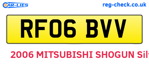 RF06BVV are the vehicle registration plates.