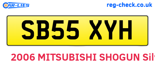 SB55XYH are the vehicle registration plates.