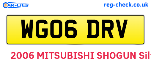 WG06DRV are the vehicle registration plates.