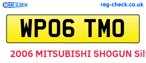 WP06TMO are the vehicle registration plates.