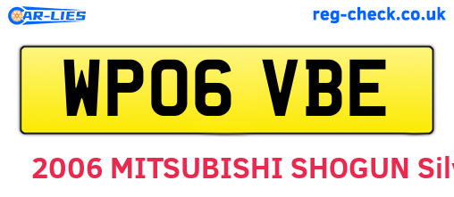 WP06VBE are the vehicle registration plates.