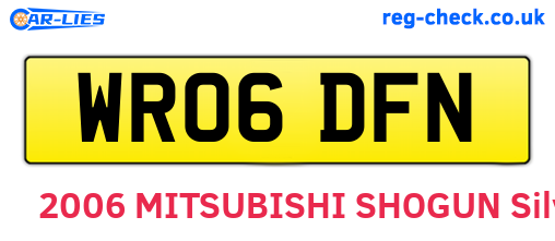WR06DFN are the vehicle registration plates.