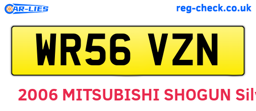 WR56VZN are the vehicle registration plates.