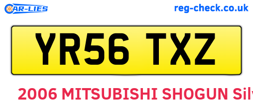YR56TXZ are the vehicle registration plates.
