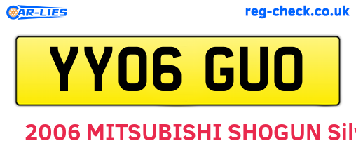 YY06GUO are the vehicle registration plates.