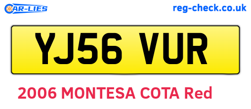 YJ56VUR are the vehicle registration plates.