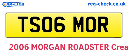 TS06MOR are the vehicle registration plates.