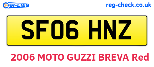 SF06HNZ are the vehicle registration plates.