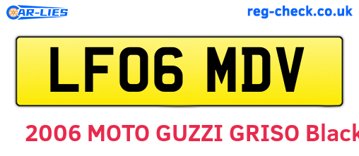 LF06MDV are the vehicle registration plates.