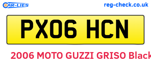 PX06HCN are the vehicle registration plates.