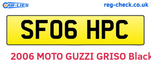 SF06HPC are the vehicle registration plates.