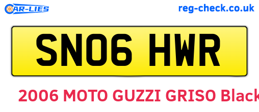 SN06HWR are the vehicle registration plates.
