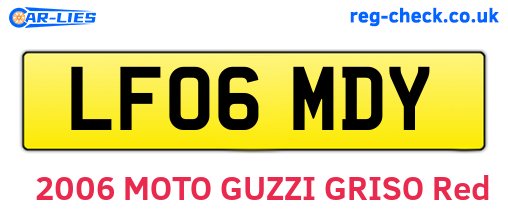 LF06MDY are the vehicle registration plates.