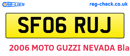 SF06RUJ are the vehicle registration plates.
