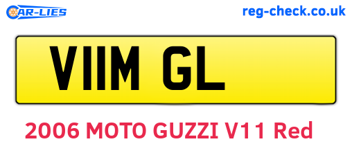 V11MGL are the vehicle registration plates.