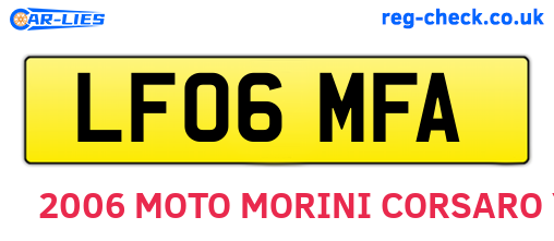 LF06MFA are the vehicle registration plates.