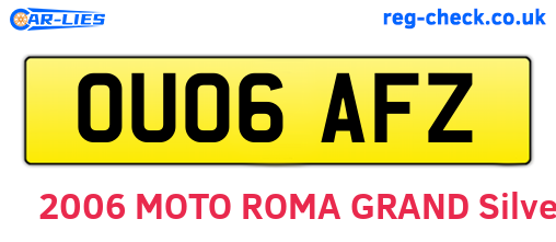 OU06AFZ are the vehicle registration plates.