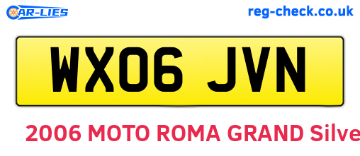 WX06JVN are the vehicle registration plates.