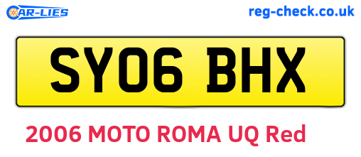 SY06BHX are the vehicle registration plates.