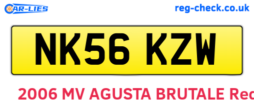 NK56KZW are the vehicle registration plates.
