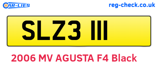 SLZ3111 are the vehicle registration plates.