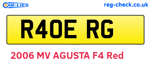 R40ERG are the vehicle registration plates.