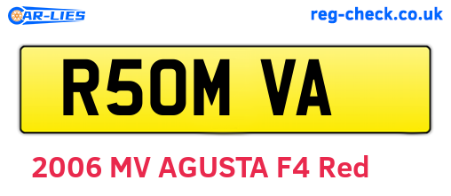 R50MVA are the vehicle registration plates.
