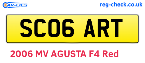 SC06ART are the vehicle registration plates.