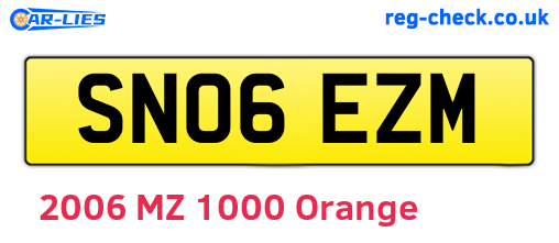 SN06EZM are the vehicle registration plates.
