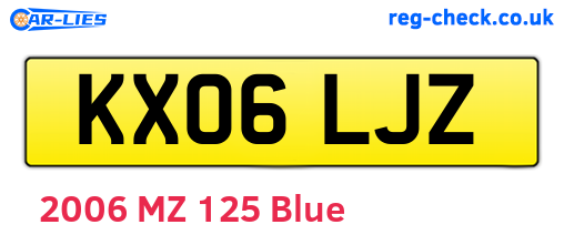 KX06LJZ are the vehicle registration plates.