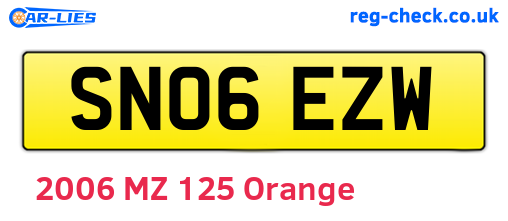 SN06EZW are the vehicle registration plates.
