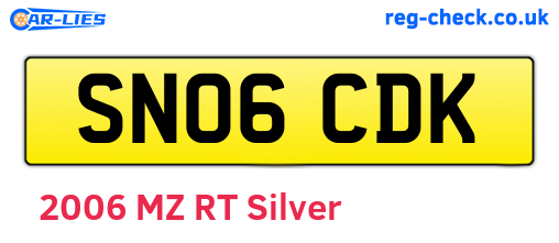 SN06CDK are the vehicle registration plates.