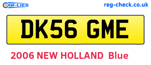 DK56GME are the vehicle registration plates.