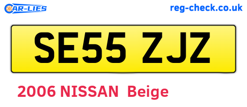 SE55ZJZ are the vehicle registration plates.