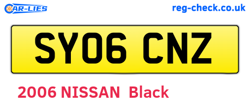 SY06CNZ are the vehicle registration plates.