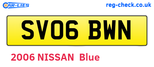 SV06BWN are the vehicle registration plates.