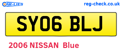 SY06BLJ are the vehicle registration plates.