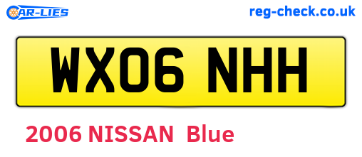 WX06NHH are the vehicle registration plates.