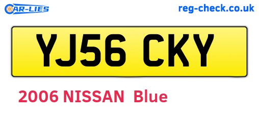 YJ56CKY are the vehicle registration plates.