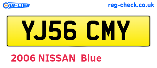 YJ56CMY are the vehicle registration plates.