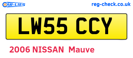 LW55CCY are the vehicle registration plates.