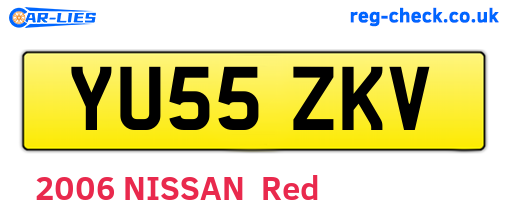 YU55ZKV are the vehicle registration plates.