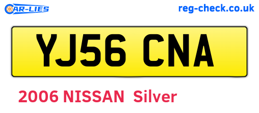 YJ56CNA are the vehicle registration plates.