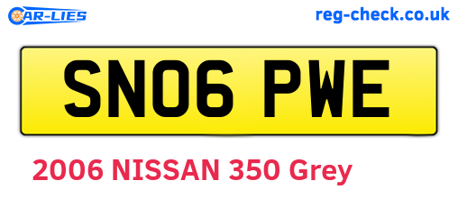 SN06PWE are the vehicle registration plates.