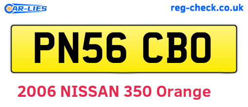 PN56CBO are the vehicle registration plates.