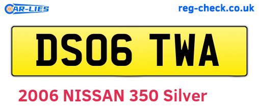 DS06TWA are the vehicle registration plates.