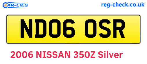 ND06OSR are the vehicle registration plates.